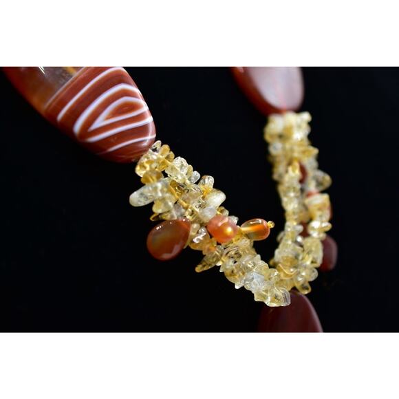 Statement Necklace Alexander Kalifano Heavy Stone Rock Layered Tassel RARE Bin4 - Picture 8 of 12